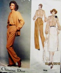 1608 CHRISTIAN DIOR LONG JACKET,BLOUSE,SKIRT,PANTS PATTERN 12, 8